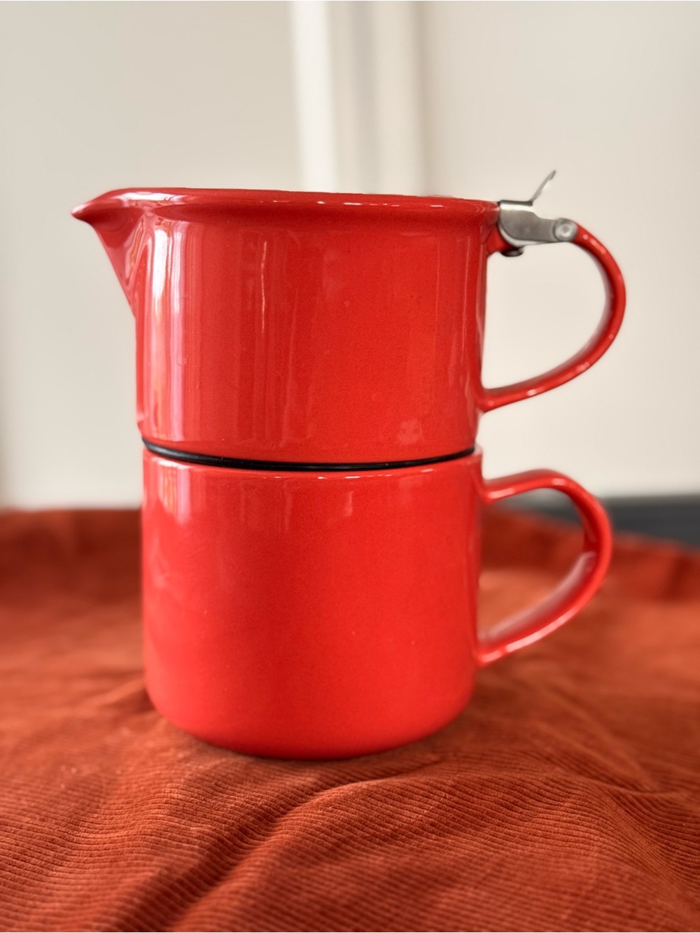 DAVIDsTEA x FORLIFE Stackable Tea For One Set - Coral / Red